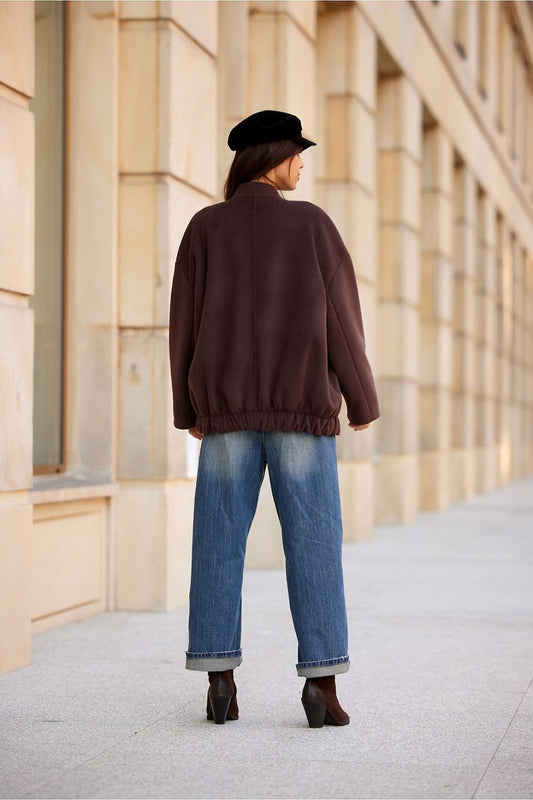 Късо кафяво палто Clea