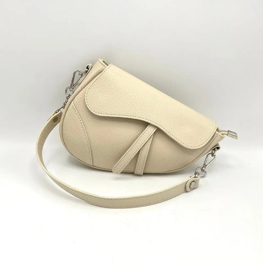 Асиметрична чанта от естествена кожа