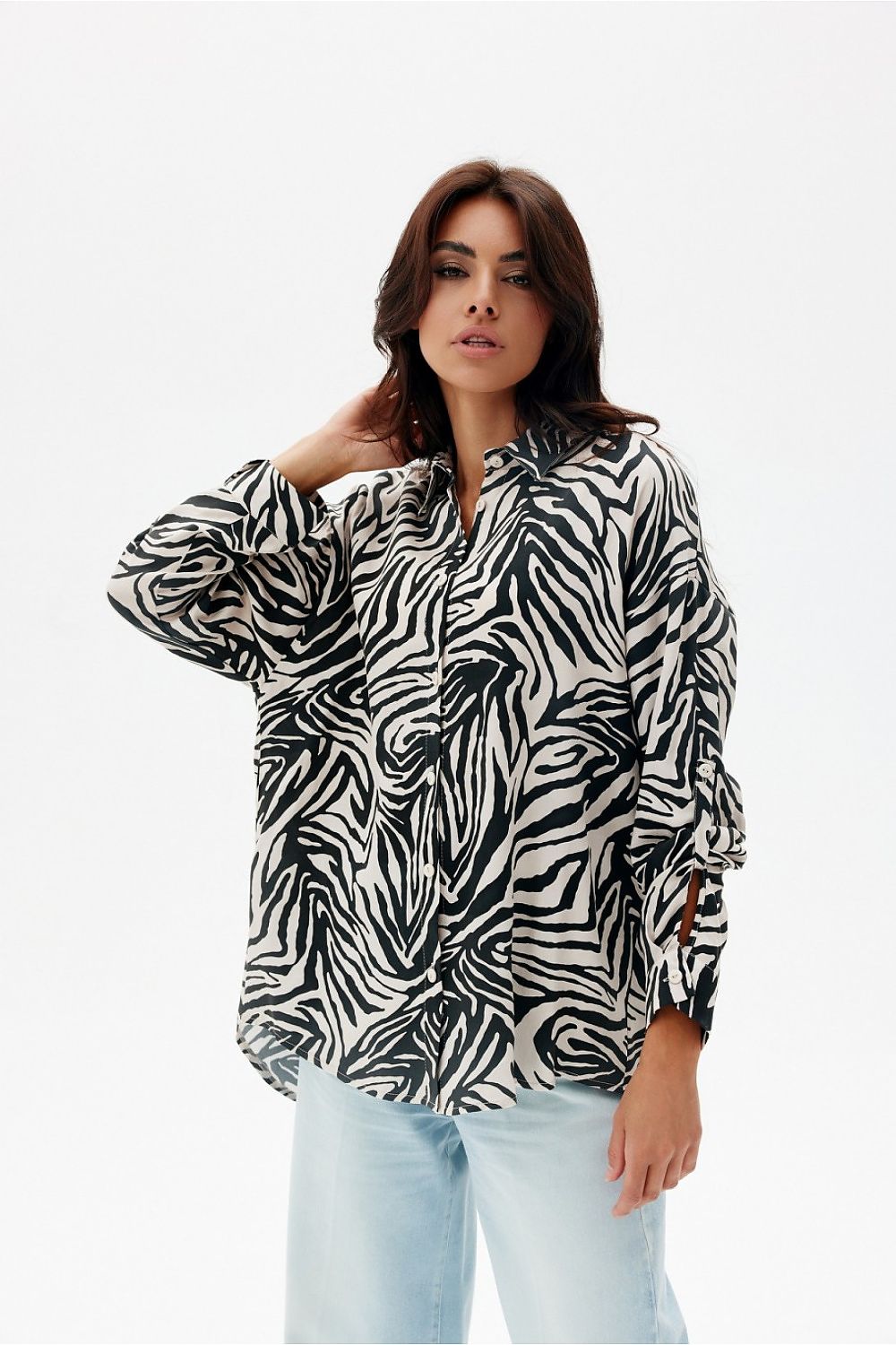 Πουκάμισο oversized με animal print