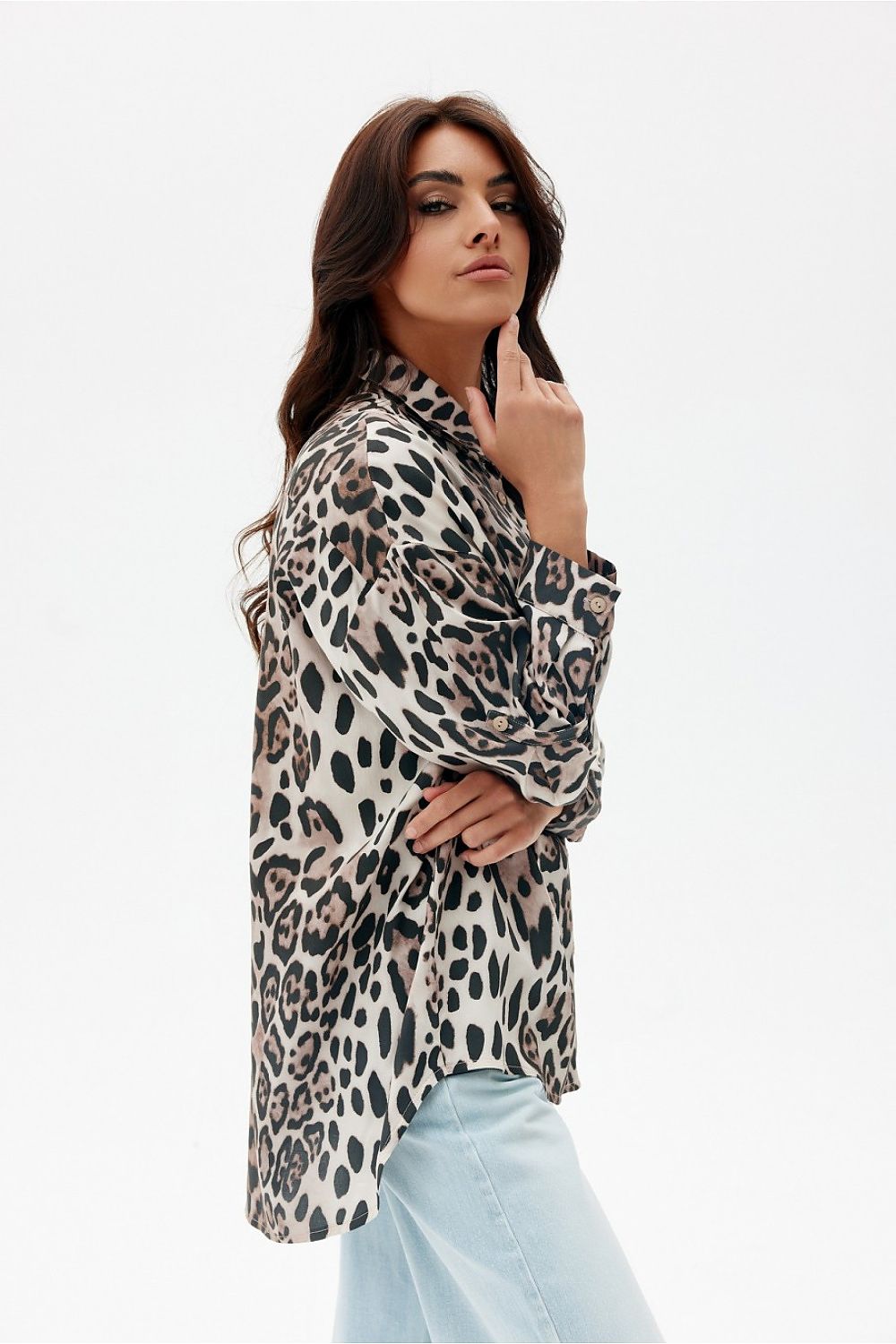 Πουκάμισο oversized με animal print