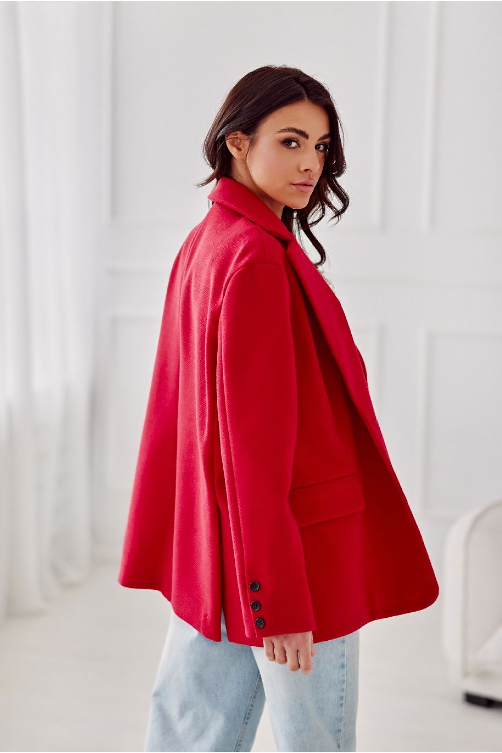 Oversized red jacket