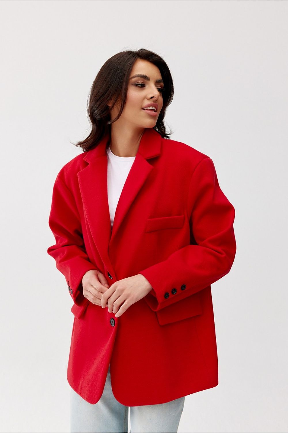 Oversized red jacket