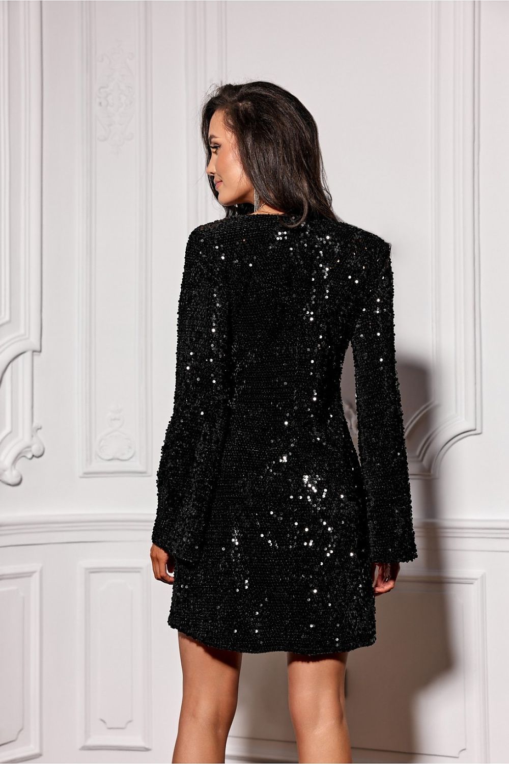 Offelia black sequin mini dress