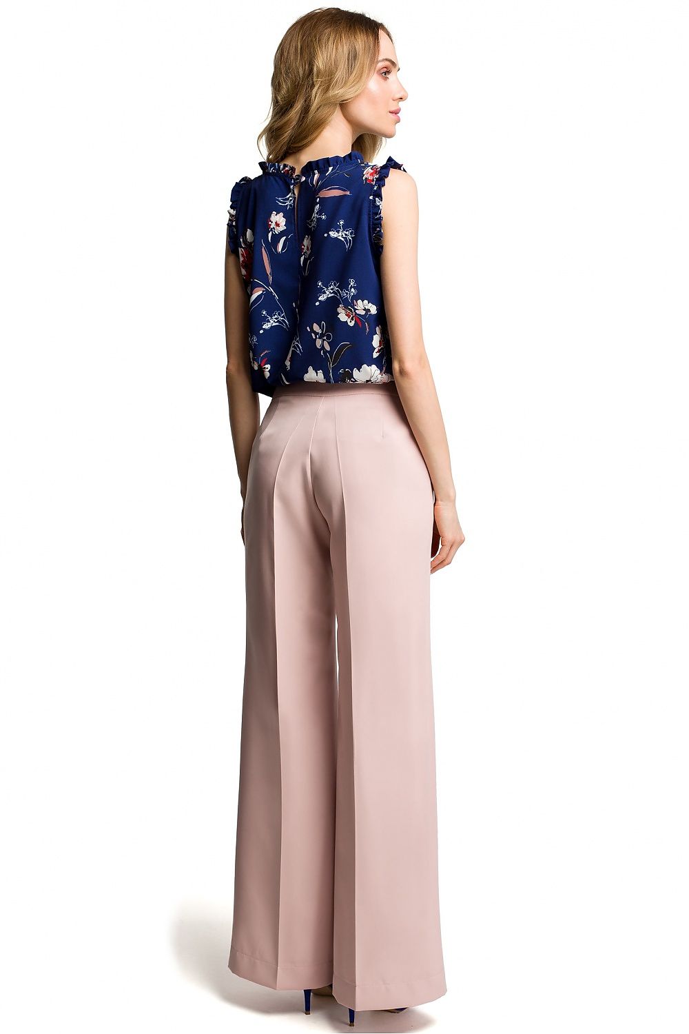 Wide straight pants in pink