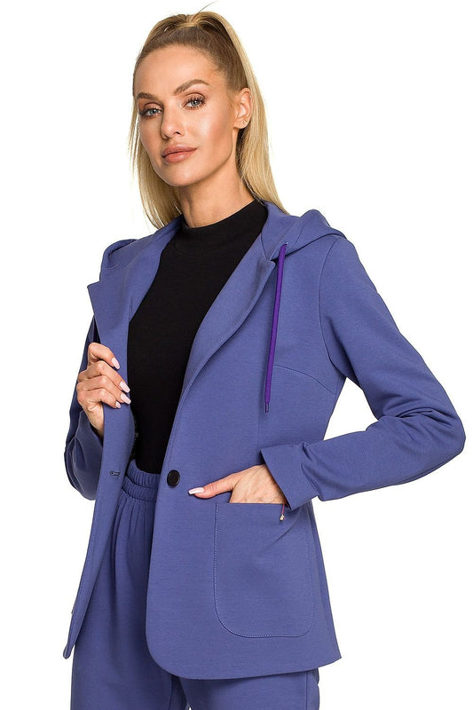 Fitted hooded sports jacket in purple