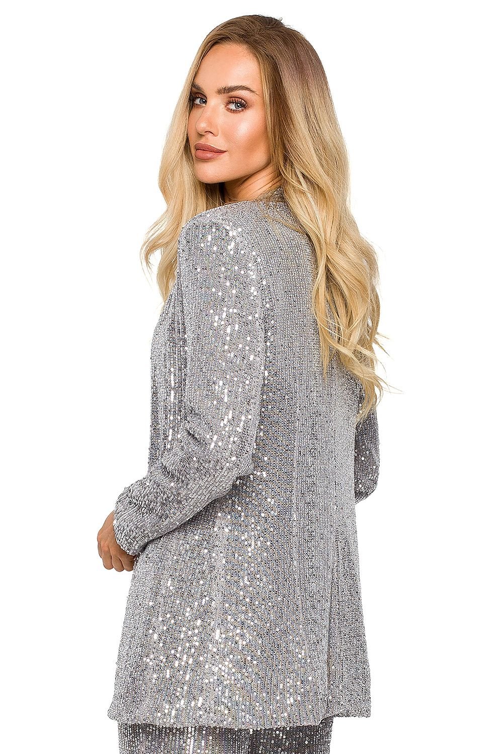 Sparkly blazer with sequins in silver