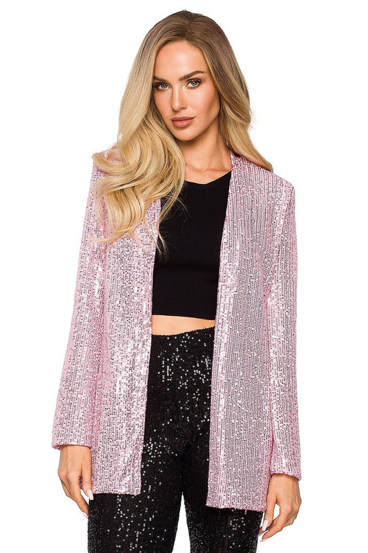 Sparkly sequined blazer in pink